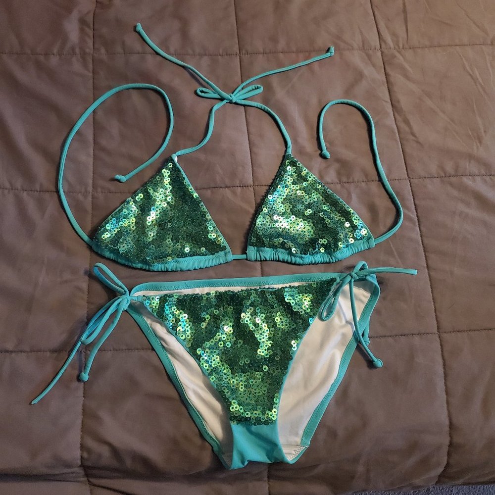 NEW Rare Sequin Victoria's Secret Bikini L/M